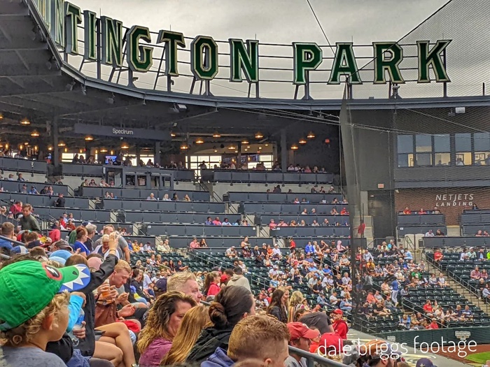Huntington Park stadium and downtown Columbus